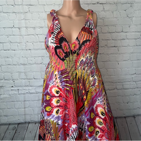 etc. Multicolor long floral dress size S - Picture 2 of 11